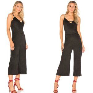 NWT JACK by BB Dakota Steve Madden Black Darcy Faux Suede Cropped Jumpsuit Small